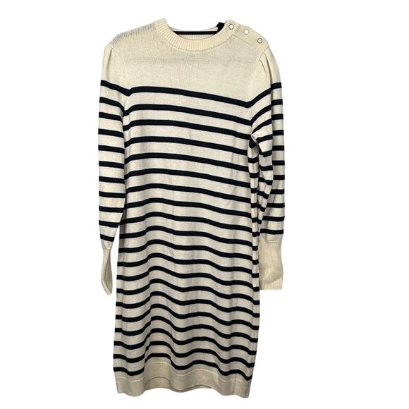 La Redoute Breton Stripe Sweater Dress Recycled Wool Nautical XL Scandi Girl - Picture 1 of 9